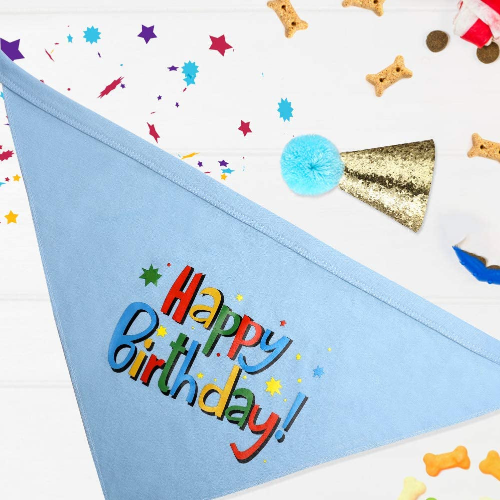 Blue Dog Birthday Bandana Hat Scarf - Party Supplies for Boys
