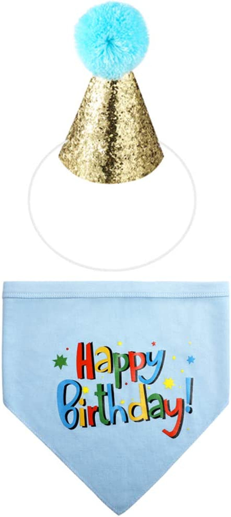 Blue Dog Birthday Bandana Hat Scarf - Party Supplies for Boys
