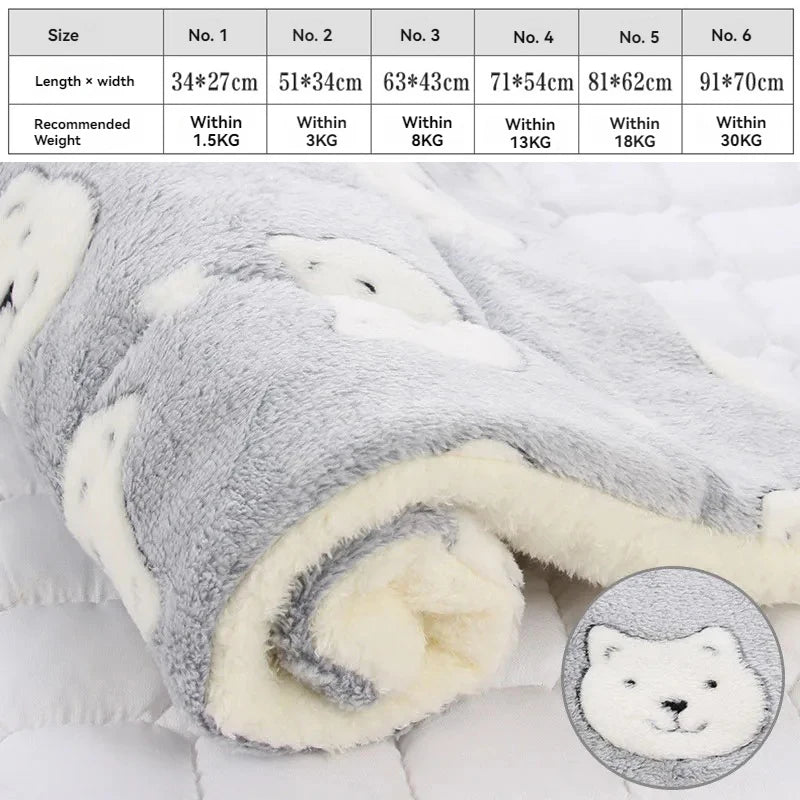 Soft Flannel Pet Mat Dog Bed Winter Thicken Warm Cat Dog Blanket Puppy Sleeping Cover Towel Cushion for Small Medium Large Dogs