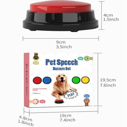 Pet Button (4Pcs/Set), Dog Voice Button, Recordable Button, Interactive Pet Button, Fun Pet Toy for Dogs & Cats