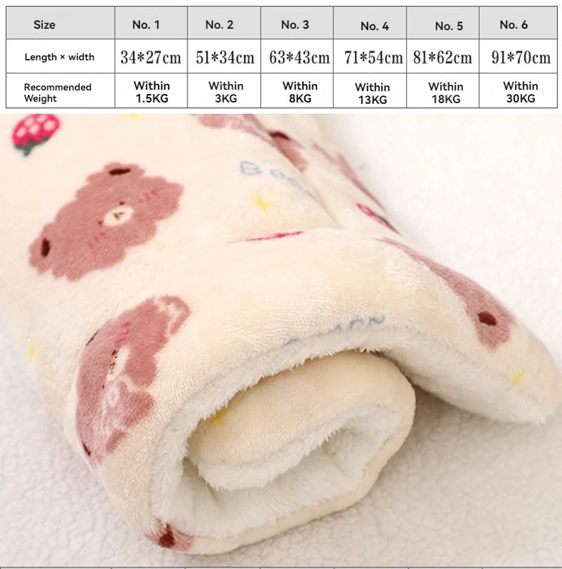 Soft Flannel Pet Mat Dog Bed Winter Thicken Warm Cat Dog Blanket Puppy Sleeping Cover Towel Cushion for Small Medium Large Dogs