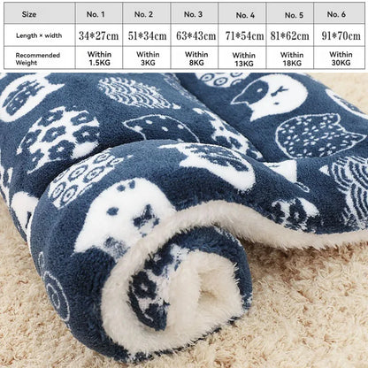 Soft Flannel Pet Mat Dog Bed Winter Thicken Warm Cat Dog Blanket Puppy Sleeping Cover Towel Cushion for Small Medium Large Dogs