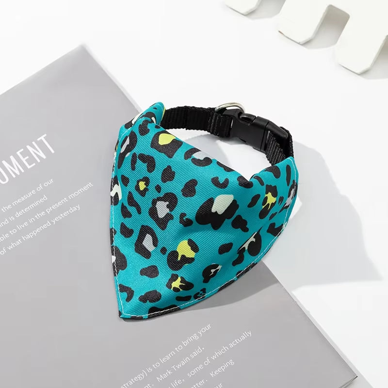 Adjustable Pet Scarf Saliva Towel Dog Bandanas Cat Dog Printed Washable Bow Ties Collar Bibs Triangle Scarf Dogs Pet Supplies