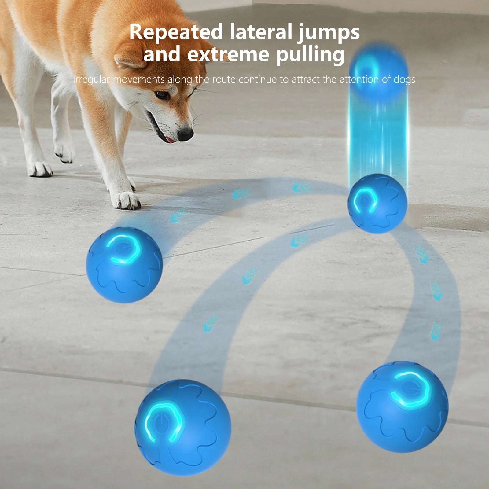 Automatic Smart Teasing Dog Ball for Large Dogs, Gravity Jumping & Electric Charging Interactive Pet Toy