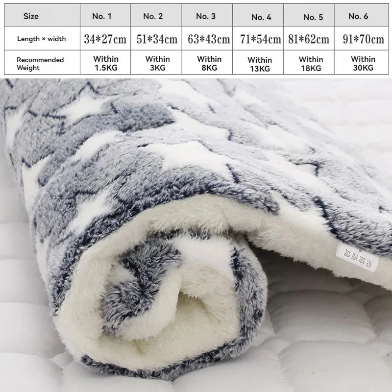 Soft Flannel Pet Mat Dog Bed Winter Thicken Warm Cat Dog Blanket Puppy Sleeping Cover Towel Cushion for Small Medium Large Dogs