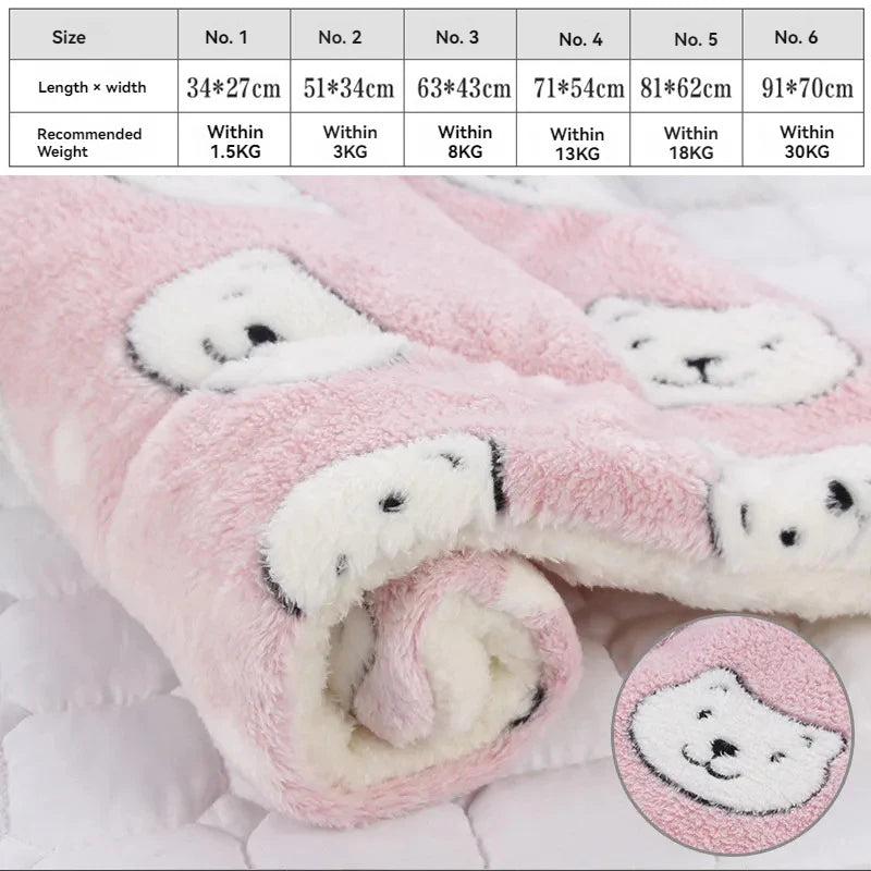 Soft Flannel Pet Mat Dog Bed Winter Thicken Warm Cat Dog Blanket Puppy Sleeping Cover Towel Cushion for Small Medium Large Dogs