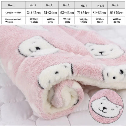 Soft Flannel Pet Mat Dog Bed Winter Thicken Warm Cat Dog Blanket Puppy Sleeping Cover Towel Cushion for Small Medium Large Dogs