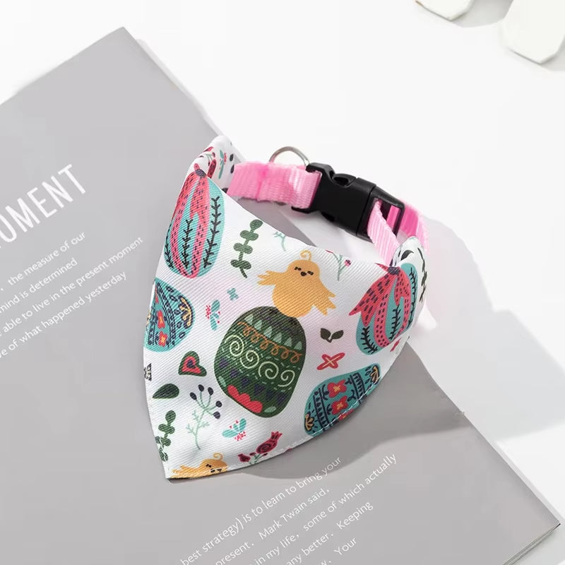 Adjustable Pet Scarf Saliva Towel Dog Bandanas Cat Dog Printed Washable Bow Ties Collar Bibs Triangle Scarf Dogs Pet Supplies