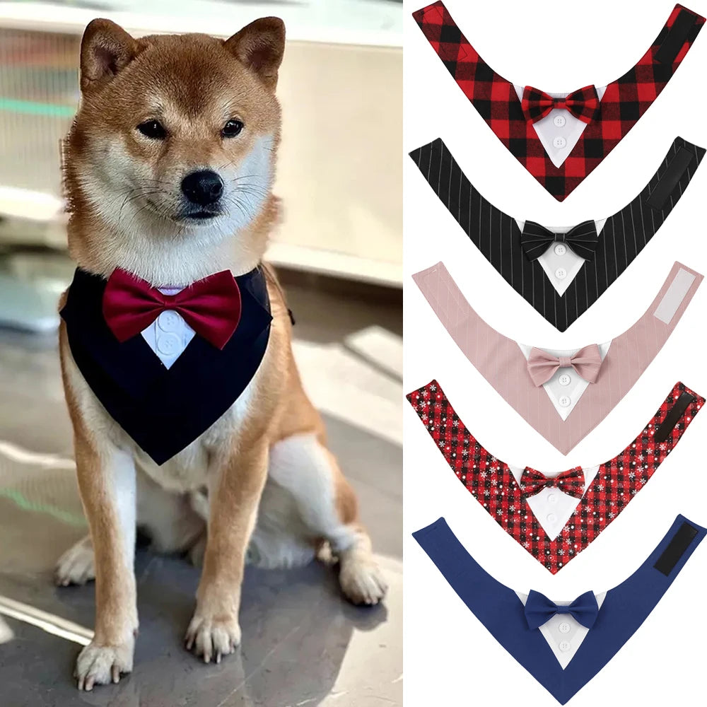 Handsome Dog Bow Tie Wedding Party Pet Accessories for Small Medium Large Dogs High-Quality Puppy Big Dog Triangular Bandage