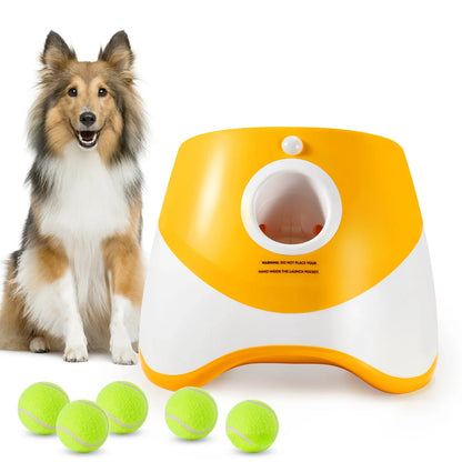 Automatic Throwing Machine Catapult for Dog Pet Toys Tennis Launcher Pet Ball Throw Device 3/6/9M Section + 3 Balls Dog Training