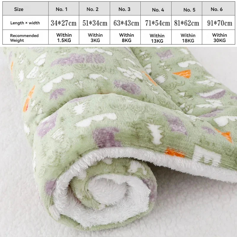 Soft Flannel Pet Mat Dog Bed Winter Thicken Warm Cat Dog Blanket Puppy Sleeping Cover Towel Cushion for Small Medium Large Dogs