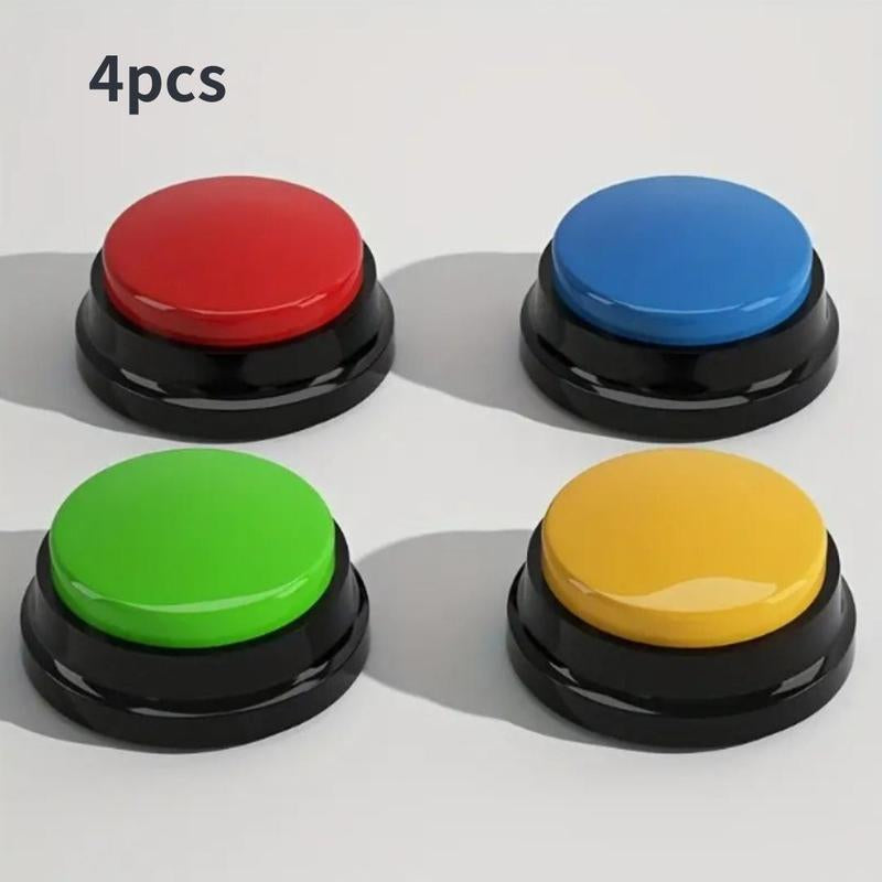 Pet Button (4Pcs/Set), Dog Voice Button, Recordable Button, Interactive Pet Button, Fun Pet Toy for Dogs & Cats