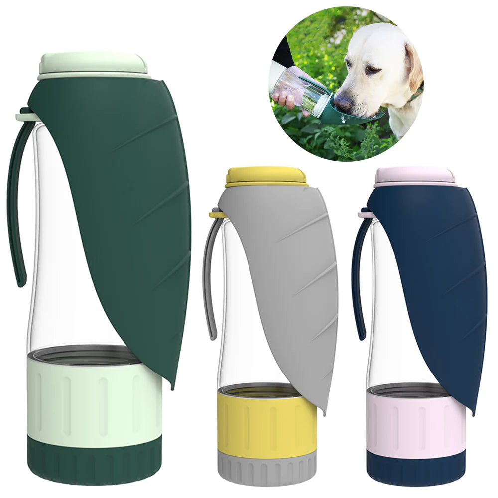 2 in 1 Multifunction Pet Dog Water Bottle Silicone Foldable Portable Puppy Food Bowl Drinking Dispenser Travel Labrador Supplies Pet Products