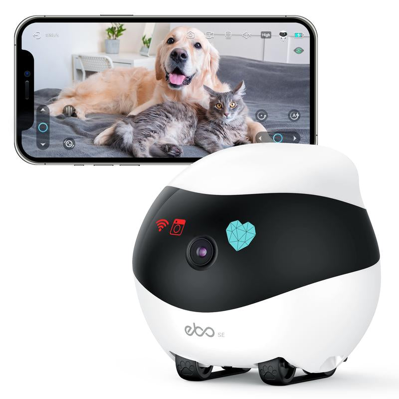 Enabot Ebo SE Pet Camera & Home Security, Movable Indoor WiFi Cam with 1080P Video, Two-Way Audio, Night Vision, Self-Charging Wireless Camera for Pets, Babies & Elders