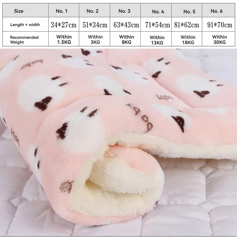 Soft Flannel Pet Mat Dog Bed Winter Thicken Warm Cat Dog Blanket Puppy Sleeping Cover Towel Cushion for Small Medium Large Dogs