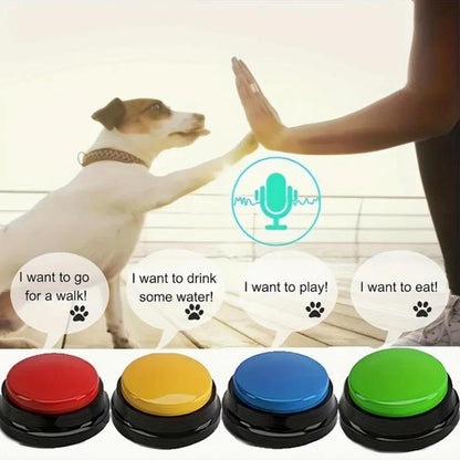 Pet Button (4Pcs/Set), Dog Voice Button, Recordable Button, Interactive Pet Button, Fun Pet Toy for Dogs & Cats